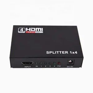 Promote OEM 4 Port 1 in 4 Out HDMI Splitter Audio Video Distributor Box ,1x4 HDMI Splitter, Support 3D 1080P Compatible for HDTV