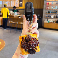 Porte-clés créatif miniature de boulangerie française en PU/PVC, jouet alimentaire amusant, pendentif de sac, petit pendentif de voiture, mini cadeau