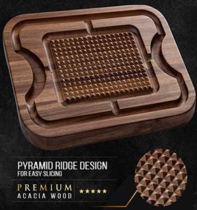 Tabla de cortar de madera reversible con ranura para jugo Bloque de carnicero Premium - Product Image 4