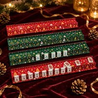 Règle magnétique en acrylique de 20 pouces, design ondulé de Noël, style Mahjong moderne de luxe américain, accessoires de jeu de société en 4 pièces