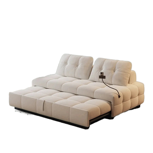 Canapé <span class=keywords><strong>convertible</strong></span> moderne de style 2025, blanc crème, avec fonction de tirage, canapé-<span class=keywords><strong>lit</strong></span> en tissu pour salon avec support pour téléphone portable - Product Image 1