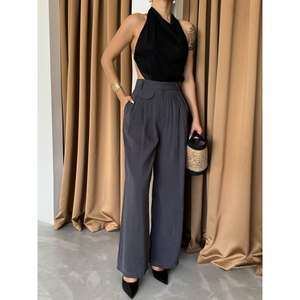 กางเกงคาร์โก้ลายพรางสีแอนทราไซต์ทรงหลวมพร้อมจีบและกระเป๋าแบบมีฝาปิด ระบายอากาศได้ดี สไตล์แฟชั่น - Product Image 2