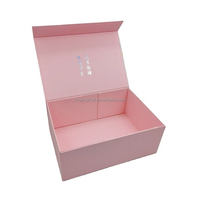 Boîte rigide pliable personnalisée avec fermeture magnétique, surface mate rose, carton à rabat pour l'emballage de cadeaux de beauté