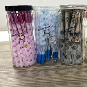 Wholesale 109MM Classic Brown Cigarette Paper Customized Color Large Smoking Roll Paper <b>Tape</b> M Filter 50 count/can - Product Image 5