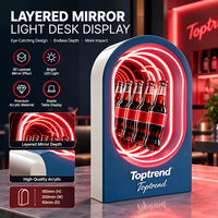 Panneau de table personnalisé avec miroir infini, boîte lumineuse en acrylique LED néon pour la décoration de bar, café, bureau