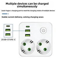 Adaptador de Enchufe USB Tipo C Estándar Europeo, Adaptador Inteligente Multifuncional de Uno a Dos NS-85U 2.5A