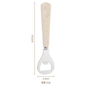 Abridor portátil de queso y cerveza de acero inoxidable, mango de plástico de cerámica imitativo, utensilio personalizado creativo - Product Image 5