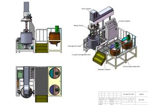 Gel <span class=keywords><strong>Pommade</strong></span> Crème Lotion Chauffage Électrique Homogénéisateur Sous Vide Émulsifiant Mélangeur avec Ascenseur Hydraulique - Product Image 2