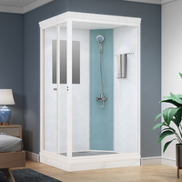 Module de salle de bain complet de conception moderne pour hôtel, unité de douche et toilettes modulaire préfabriquée avec porte en verre, unité de salle de bain portable