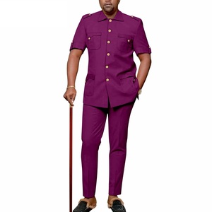 Di alta qualità due pezzi Set abiti per gli uomini africani vestiti manica corta abiti da sposa per <span class=keywords><strong>uomo</strong></span> moda festa abiti per gli uomini - Product Image 4