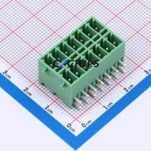 DB2ERHBG-3.5-2*7P-GN Plug-in Terminal Block Bent Lead Through Hole,P=3.5mm Board-to-Board / Socket Closed Snap Fixing 2x7P 3.5mm - Product Image 1