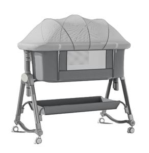 Lit de bébé multifonctionnel au design moderne, berceau portable <span class=keywords><strong>pour</strong></span> nouveau-né, lit Queen en bois grainé, idéal <span class=keywords><strong>pour</strong></span> chambre, extérieur et hôpital - Product Image 1