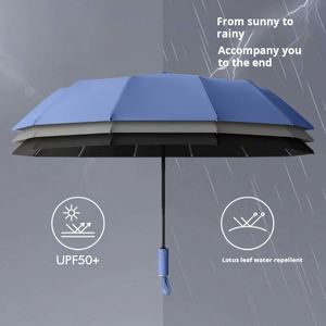 Parapluie pliant portable anti-UV et coupe-vent au design moderne personnalisé, avec logo sur mesure pour femmes et enfants - Product Image 4