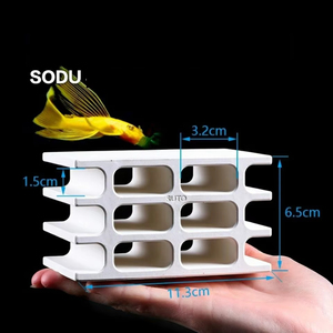 Decorazione per acquario rettangolare in ceramica bianca che nasconde rifugio per gamberetti Amano ciclid Baby <span class=keywords><strong>Pleco</strong></span> pesci riproduttori scatola di allevamento - Product Image 2
