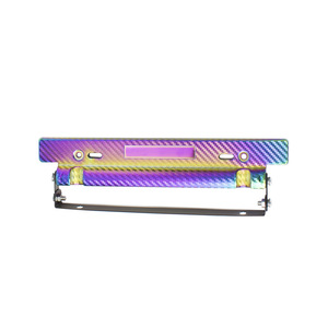 Marco de Matrícula de Fibra de Carbono de 205 mm con Abrazadera de Uso General en Dorado, Arcoíris y Azul - Product Image 4