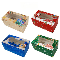 Nouvelle conception – Pochettes cadeaux pour cupcakes à thème de Noël (2, 4, 6 ou 12 trous) – Recyclables, pliables, adaptées aux aliments – Fournitures de fête et de boulangerie