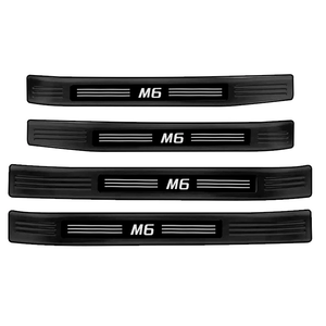 Noir/argent acier inoxydable voiture intérieur extérieur arrière garde porte <span class=keywords><strong>coffre</strong></span> <span class=keywords><strong>seuil</strong></span> pour BYD M6 2025 métal pare-chocs protecteur couverture bande - Product Image 3