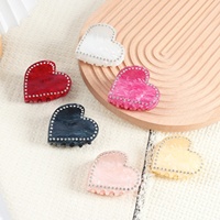 Pince à cheveux en forme de cœur avec strass Love Diamonds, vente en gros d'usine, logo personnalisé, accessoire pour chignon pour femme
