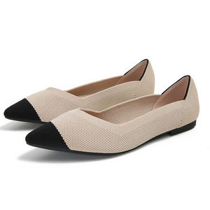 Nuove Ballerine <span class=keywords><strong>da</strong></span> <span class=keywords><strong>Donna</strong></span> in Maglia, Scarpe Basse Eleganti e Comode, Flessibili e Traspiranti, Casual Classiche per Lavoro e Ufficio, con Punta Affusolata - Product Image 5