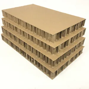 Bandejas de cartón de papel de nido de abeja Kraft al por mayor de fábrica, paquete de hojas de sándwich de cartón corrugado para señalización de embalaje