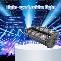 Prix Usine 8 Projecteurs Spider à Tête Mobile pour DJ Intérieur, Mode de Contrôle DMX, Éclairage Scène LED 10W Blanc Chaud, Indice de Protection IP33