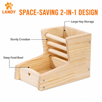 Mangeoire à lapins en bois style ferme, support à foin artisanal en pin avec gamelle pour cochons d'Inde et chinchillas, décoration chic