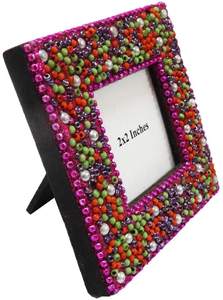 Cadre Photo décoratif et perlé en bois, matériel Mdf en maille - Product Image 2