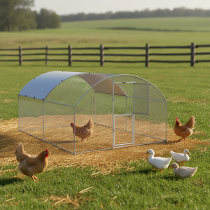 Poulailler dôme argenté pour animaux, 13,1 x 9,8 x 6,6 pieds, étanche, avec accès facile, pour volailles, canards et lapins - Product Image 2