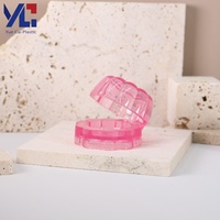 Pot vide en plastique Yuecai pour masque ou baume à lèvres, forme gâteau mignon, rose translucide, pour gommage des lèvres – Vente en gros