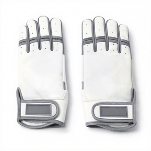 Nuevos Guantes de Béisbol Profesionales Unisex de Cuero Vacuno para Protección de Manos, Color Blanco y Gris, Entrenamiento SAAR - Product Image 1
