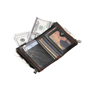 Factory <b>Mens</b> <b>Wallets</b> Coin Purse Man Money Bag With Zipper Rfid Card Holder Fashion <b>Small</b> Genuine Cow Leather <b>Wallet</b> for <b>Men</b> - Product Image 5