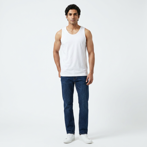 Camiseta sin Mangas de Algodón Cómoda y Ecológica para Gimnasio y Running, Camiseta de Algodón para Hombre con Elasticidad Moderada, Fabricantes de Ropa Personalizada - Product Image 1