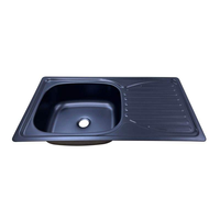 MEIDI Design Revêtement noir en acier inoxydable Évier de cuisine RV Accessoire intérieur pour fourgon caravane camping-car Véhicules