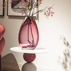 Accessoires de décoration intérieure de style classique, vase en verre rouge transparent de type goutte à goutte, de bureau, pas cher - Product Image 6