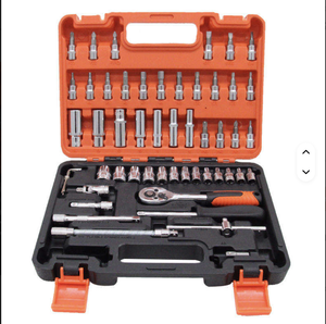 Jeu de clés à douilles CR-V de haute qualité, 53 pièces, kit d'outils à main, clé à cliquet, embouts de tournevis - Product Image 1