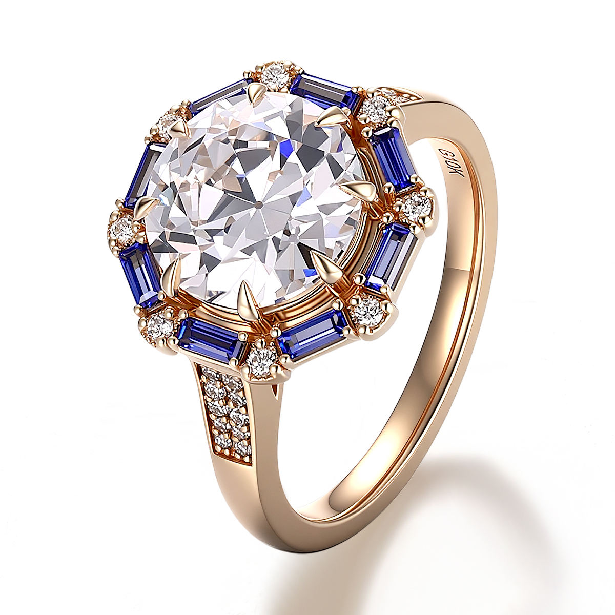 Bague en or massif 14 carats avec diamant de laboratoire