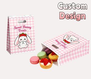 Logo personnalisé de luxe d'usine Macarons Bonbons Cadeau Alimentaire Sac en papier Sacs d'emballage recyclables pour chocolats - Product Image 4