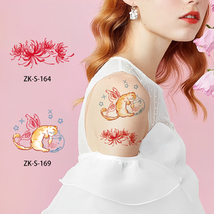 Nuovo adesivo per tatuaggio farfalla gatto colorato impermeabile ed ecologico adesivo per tatuaggio temporaneo - Product Image 1