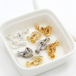 18k Gold Micro-painted Zirconia DIY Universal Buckle Gold Bracelet <b>Necklace</b> Clasp End Buckle Connector Accessory B68 - Product Image 4