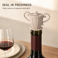 Bouchons de bouteille de vin en silicone personnalisés en gros, forme trophée, logo couleur personnalisé, réutilisables, hermétiques, cadeaux d'entreprise