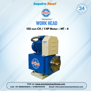 Cabezal de Trabajo Premato con 1 Motor MT-4, Eje de 150 mm de Altura Central para Rectificado e Indexado, 160 kg, India - Product Image 2