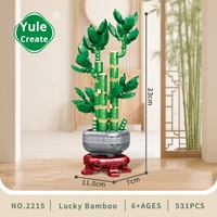 Jouet de construction éducatif en gros, style DIY, compatible avec les blocs en plastique ABS, ornement, panier à fleurs, particules éternelles, plante en pot