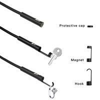Caméra endoscopique à double objectif 1080P HD, caméra d'inspection endoscopique, écran IPS 4,5'', étanche IP67, caméra serpent avec 8 LED
