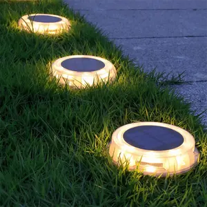 Led güneş enerjisi gömülü lamba açık hava bahçe dekorasyonu çim lambaları peyzaj zemin fiş ışık