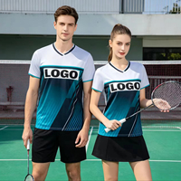 Kaos Bulu Tangkis V-NECK Lengan Pendek yang Bernapas, Kaos Olahraga Pekex. Warna Dapat Disesuaikan Pilihan Logo OEM Unisex Cepat Kering