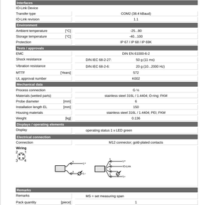 เซ็นเซอร์วัดอุณหภูมิแบบ Sanitary รุ่นใหม่แกะกล่องแท้ Mt-IFM TA2445 TA-150CLER12-A-ZVG/US ชนิด Tri-Clamp ขนาด 4-20mA 150 มม. - Product Image 4