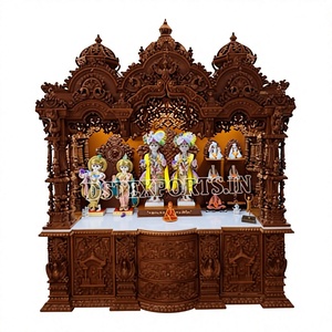 Comprar Sagwan Wood Shree Lakshmi Narayan Temple Gran fabricante de templos de madera de teca Comprar madera maciza tallada a mano Pooja Ghar - Product Image 6