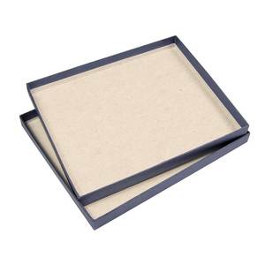 Boîte de rangement en carton bleu 200x250 mm avec couvercle décoratif et intérieur beige pour organiser les petits objets - Product Image 2