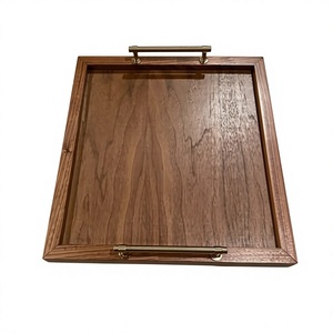 Bandeja de Servicio de Desayuno de Madera de Lujo Hecha a Mano con Acabado Pulido, Apta para Lavavajillas y Microondas, para Uso Residencial, en Restaurantes y Servicios de Catering - Product Image 2