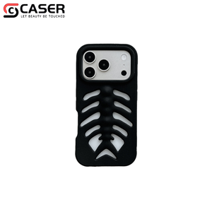 Coque de téléphone créative en silicone souple anti-choc et respectueuse de la peau, motif os de poisson évidé, dissipation thermique, pour <span class=keywords><strong>iPhone</strong></span> séries 11-17 - Product Image 1